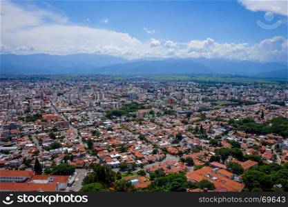 Aerial view from Salta city and moutains. Argentina. Salta, Argentina, aerial view