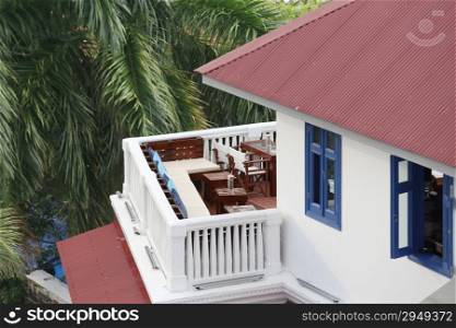 Aerial view of a beautiful balcony in a house