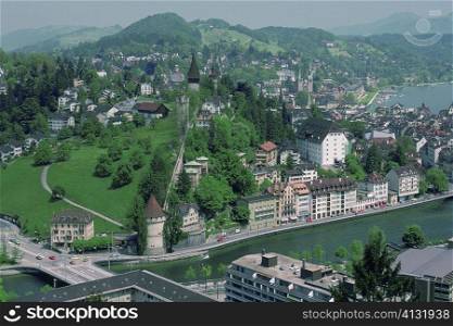 Aerial view of a city, Lucerne, Switzerland