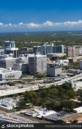 Aerial view of a city, Orlando, Florida, USA