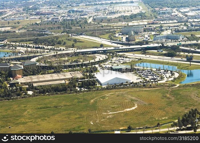 Aerial view of a city, Orlando, Florida, USA