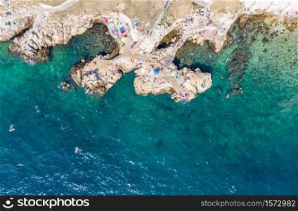 Aerial view of a coast of croatia