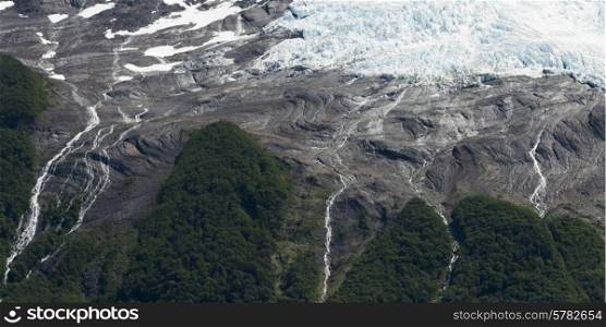 Aerial view of a glacier, Lake Argentino, Los Glaciares National Park, Santa Cruz Province, Patagonia, Argentina