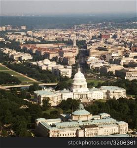 Aerial view of a government building, Capitol Building, Library Of Congress, Washington DC, USA