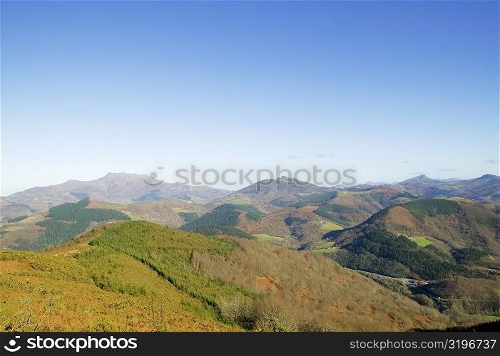 Aerial view of a hill range, Spain
