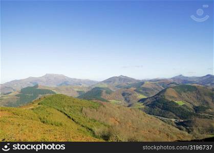 Aerial view of a hill range, Spain
