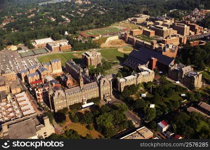 Aerial view of a university, Georgetown University, Washington DC, USA