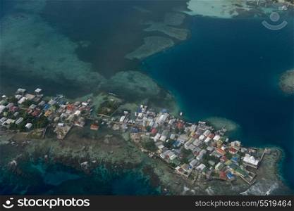 Aerial view of an island, Bay Islands, Honduras