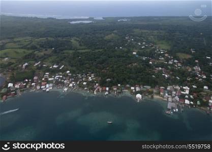 Aerial view of an island, Bay Islands, Honduras