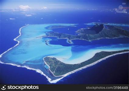 Aerial view of an island, Hawaii, USA