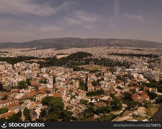 Aerial view of Athens Greece
