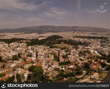 Aerial view of Athens Greece