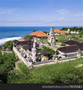 Aerial view of Balinese temple, Bali, Indonesia