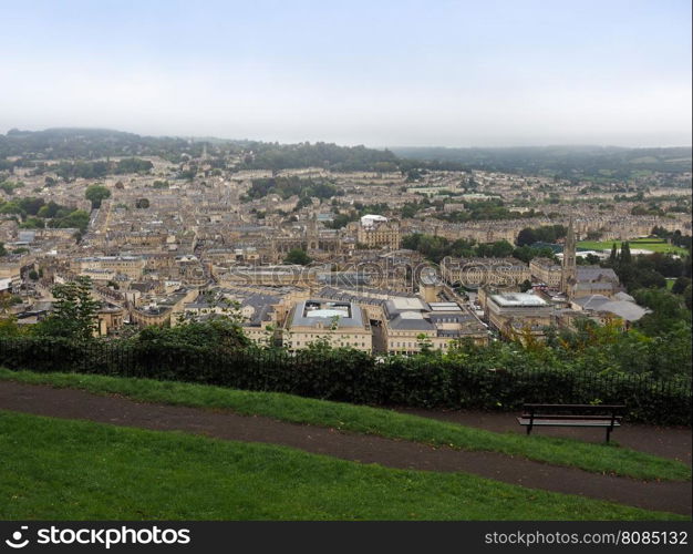 Aerial view of Bath. Aerial view of the city of Bath, UK