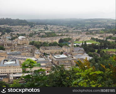 Aerial view of Bath. Aerial view of the city of Bath, UK