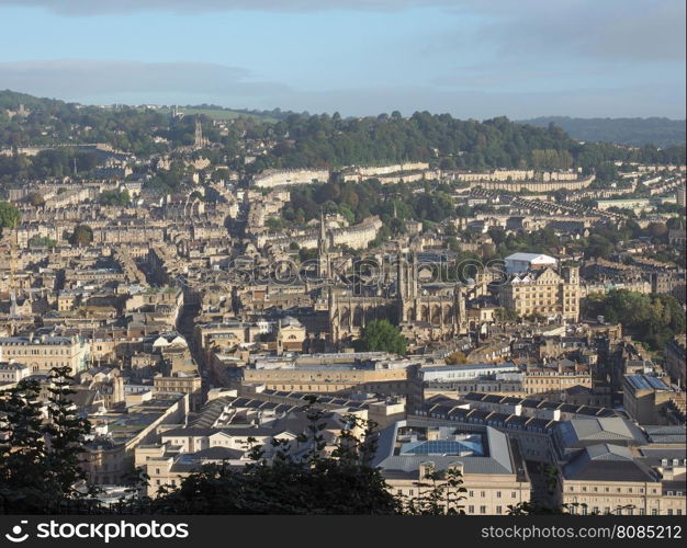 Aerial view of Bath. Aerial view of the city of Bath, UK