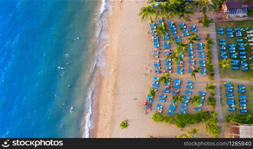 aerial view of beautiful summer vacation sea beach