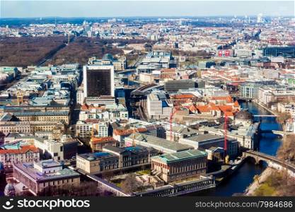 Aerial view of Berlin. Panorama of Berlin. Berlin bird&rsquo;s-eye view.
