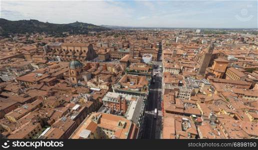 Aerial view of Bologna. Aerial view of Via dell Indipendenza street in the city of Bologna, Italy