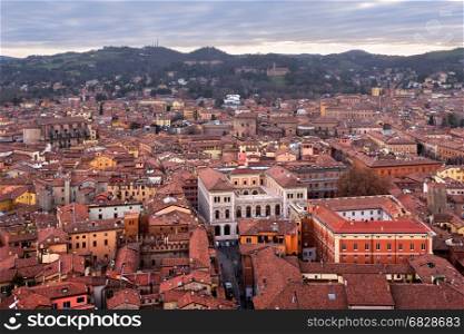 Aerial View of Bologna from Asinelli Tower, Bologna, Emilia-Romagna, Italy
