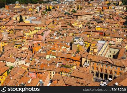 Aerial view of Bologna (hdr). Aerial view of the city of Bologna, Italy (vibrant high dynamic range)