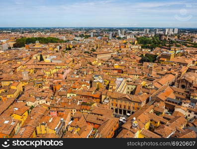 Aerial view of Bologna (hdr). Aerial view of the city of Bologna, Italy (vibrant high dynamic range)