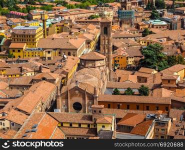 Aerial view of Bologna (hdr). Aerial view of the city of Bologna, Italy (vibrant high dynamic range)