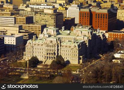 Aerial view of buildings in a city, Old Executive Office Building, Washington DC, USA