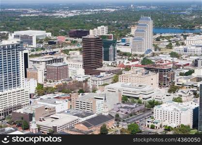 Aerial view of buildings in a city, Orlando, Florida, USA