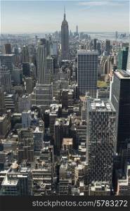 Aerial view of buildings in Midtown Manhattan, New York City, New York State, USA