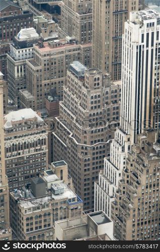 Aerial view of buildings, Manhattan, New York City, New York State, USA