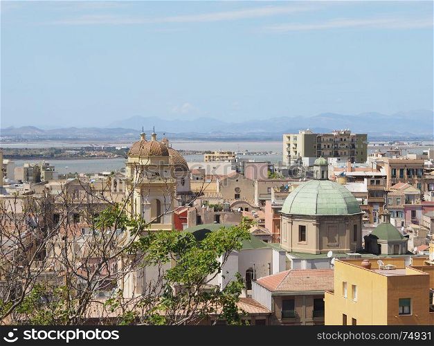 Aerial view of Cagliari. Aerial view of the city of Cagliari, Italy looking towards the marina