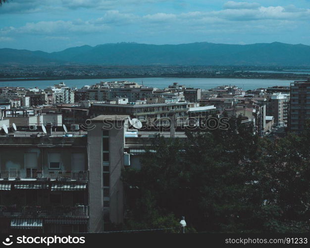 Aerial view of Cagliari. Aerial view of the city of Cagliari, Italy