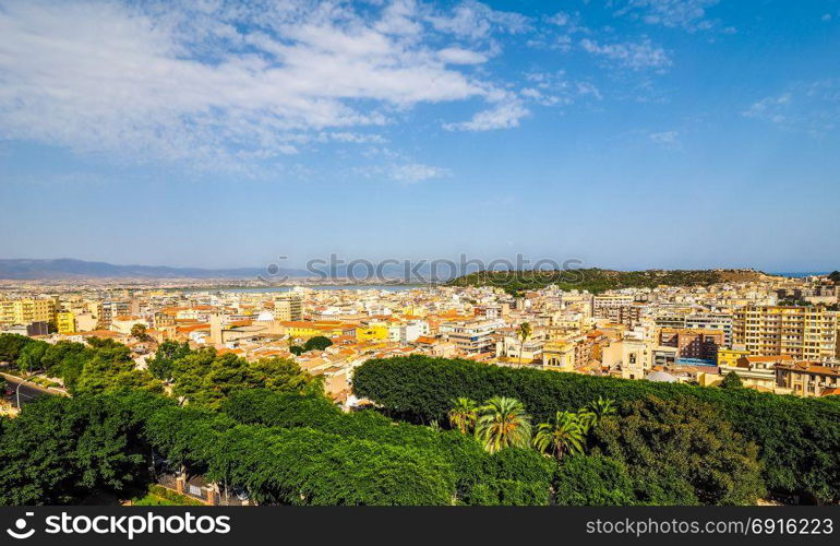 Aerial view of Cagliari (hdr). Aerial view of the city of Cagliari, Italy (vibrant high dynamic range)