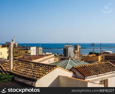 Aerial view of Cagliari (hdr) (hdr). Aerial view of the city of Cagliari, Italy (vibrant high dynamic range) (vibrant high dynamic range)