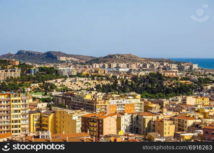 Aerial view of Cagliari (hdr) (hdr). Aerial view of the city of Cagliari, Italy (vibrant high dynamic range) (vibrant high dynamic range)