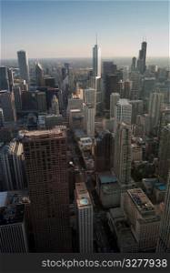 Aerial view of Chicago cityscape