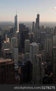 Aerial view of Chicago cityscape