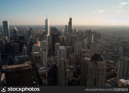 Aerial view of Chicago Cityscape