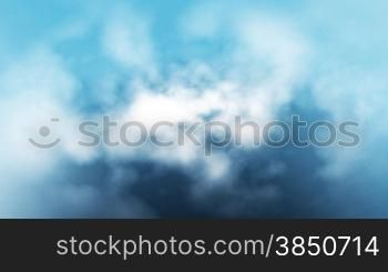 Aerial view of clouds flying through,seamless loop