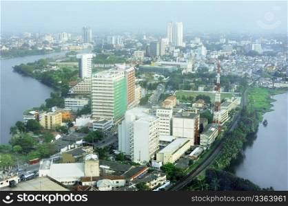 Aerial view of Colombo from Colombo World Trade Centre