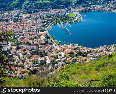 Aerial view of Como (HDR). Aerial view of Lake Como, Italy seen from Brunate hill (HDR)