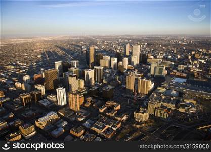 Aerial view of Denver city