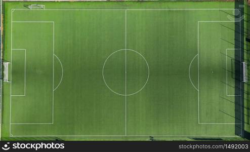 Aerial view of football pitch