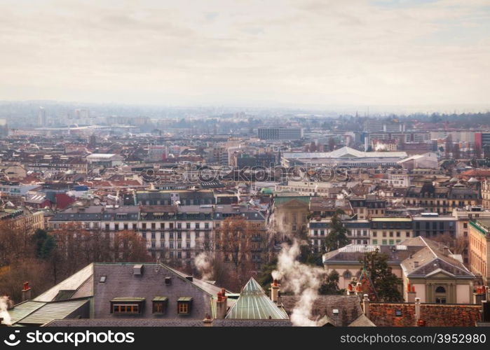 Aerial view of Geneva, Switzerland