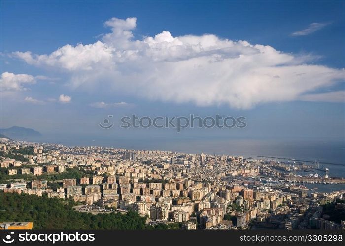 Aerial view of Genova, Italy