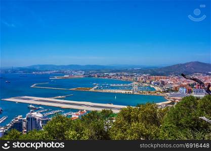 Aerial view of Gibraltar. Gibraltar capital of Gibraltar UK
