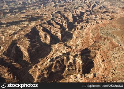 Aerial view of gorge in Canyonlands National park, Utah.