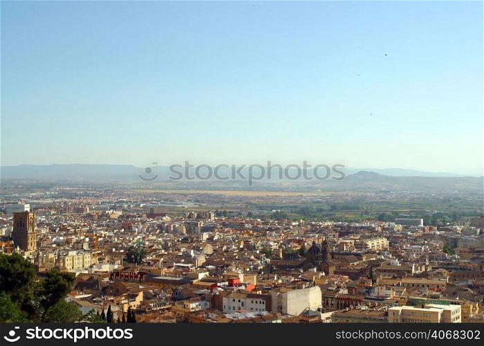 Aerial view of Granada, Spain.