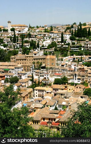 Aerial view of Granada, Spain.